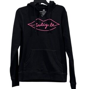 SoulCycle Women's Black Hoodie with Pink Logo